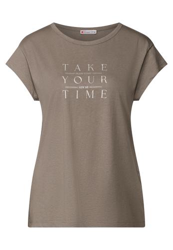 Shirt mit Wording Braun 38