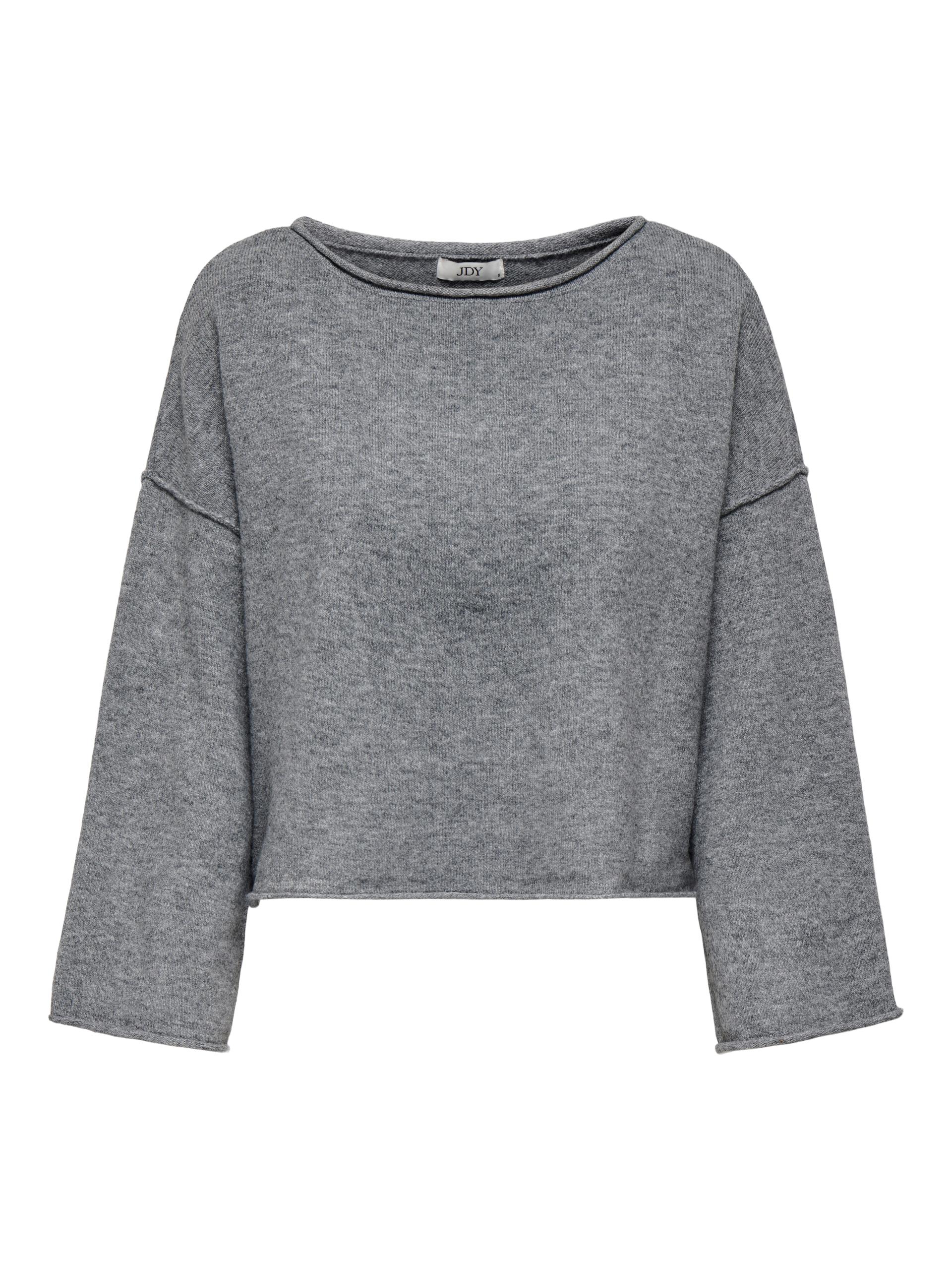 JDYRUE LIFE L/S BOAT NECK PULL KNT NOOS XL Knit Fit - Medium Grey Melange