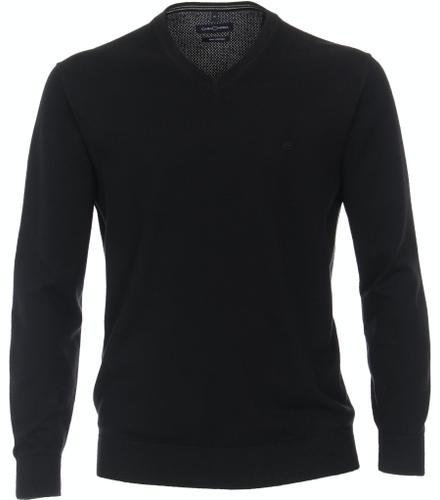 Pullover mit V-Ausschnitt uni 004430 3XL - Schwarz