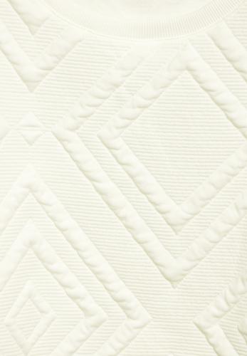 Shirt mit 3D Strukturmuster M - Vanilla White