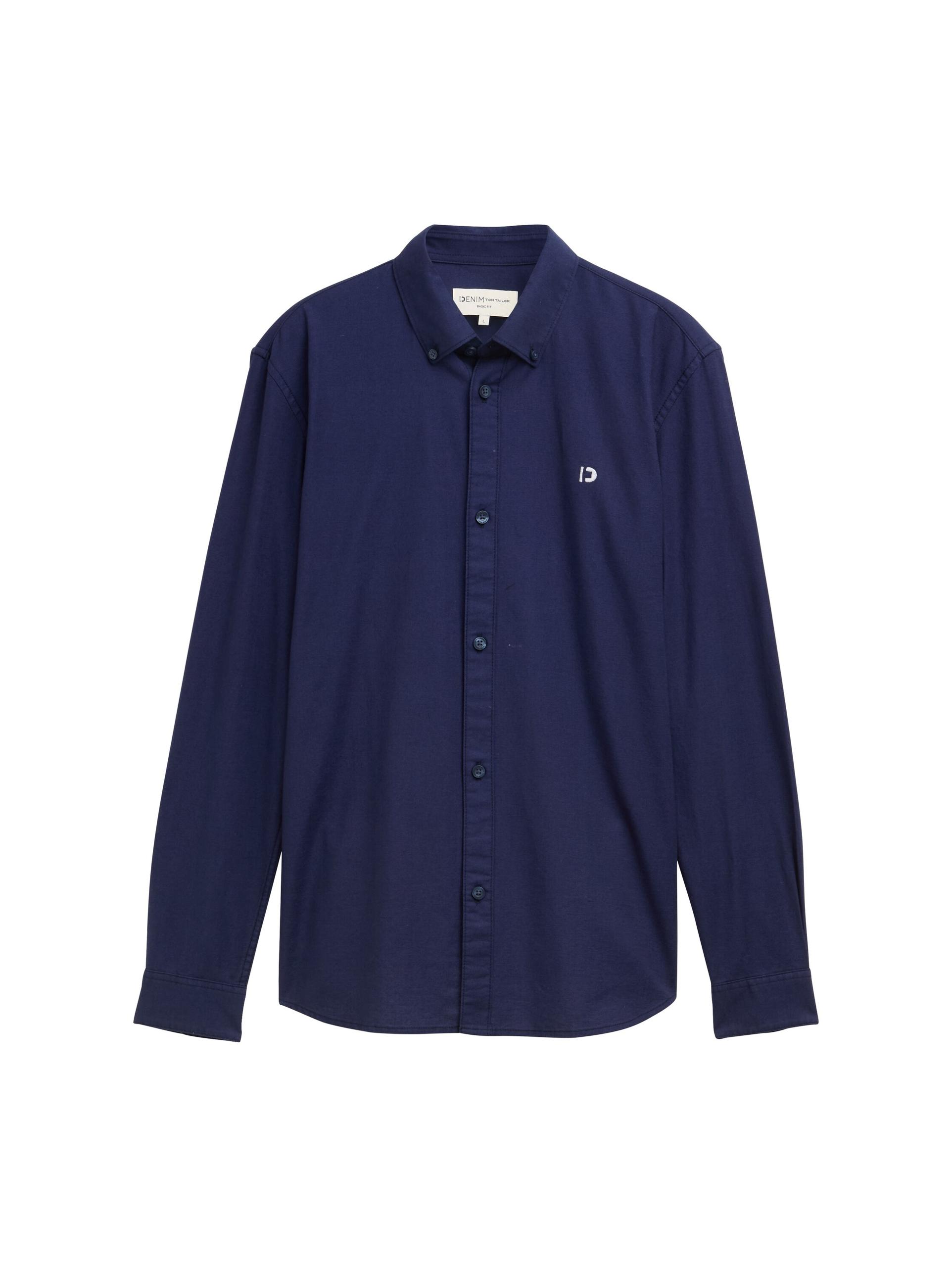 Oxford Hemd mit Logo-Stickerei L Regular Fit - Dark Blueberry
