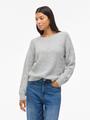 VILASSIA O-NECK L/S CABEL KNIT TOP -NOOS XL Normal geschnitten - Light Grey Melange