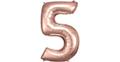 Super Shape Folienballon Rosé Gold, Zahlenballon 5, 58 x 86 cm rosegold