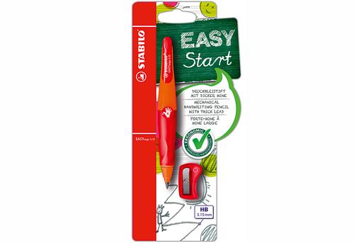 Druckbleistift EASYergo 3.15 mm HB Rechtshänder, orange/rot , inkl. Spitzer rot/orange