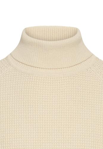 Strickpullover mit Stehkragen XXL Regular Fit - Oatmeal