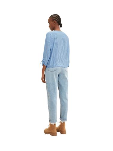 Loose Fit Langarmshirt mit Raffärmeln XL Loose Fit - Small Mid Blue White Stripe