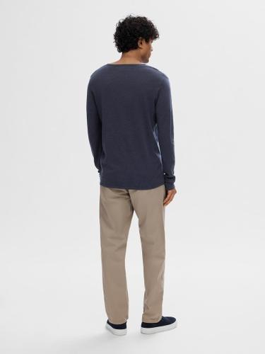 SLHROME LS KNIT CREW NECK NOOS Blau L