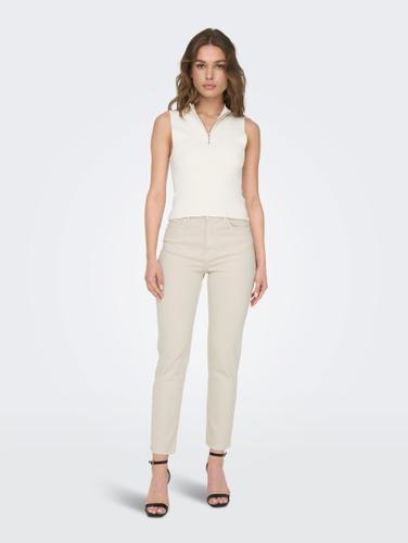 ONLY ONLEMILY LIFE HW ST RAW CRPANK COL NOOS 3267002 ecru - Beige / 32/34