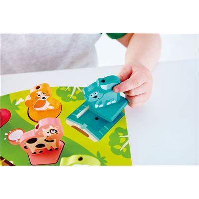 Hape - Bauernhof-Geräusche-Puzzle, 7 Teile