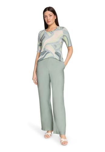 Printshirt 46 Tailliert - Mint/Green