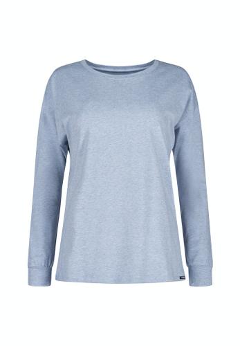 Skiny Damen Shirt langarm Night In Mix & Match Blau 38