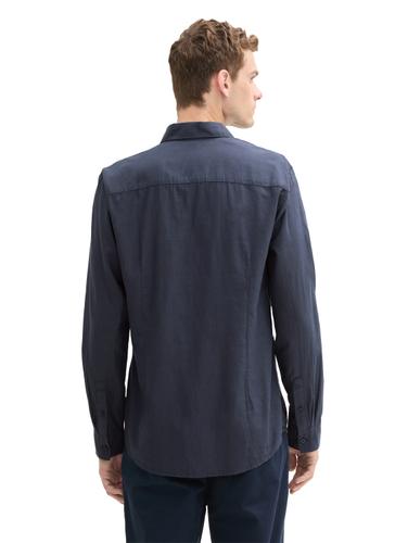 Fitted Hemd aus Baumwolle XXL Slim Fit - Blue Structure