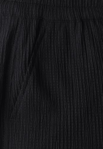 Wide Leg Hose mit Struktur Schwarz 40/30