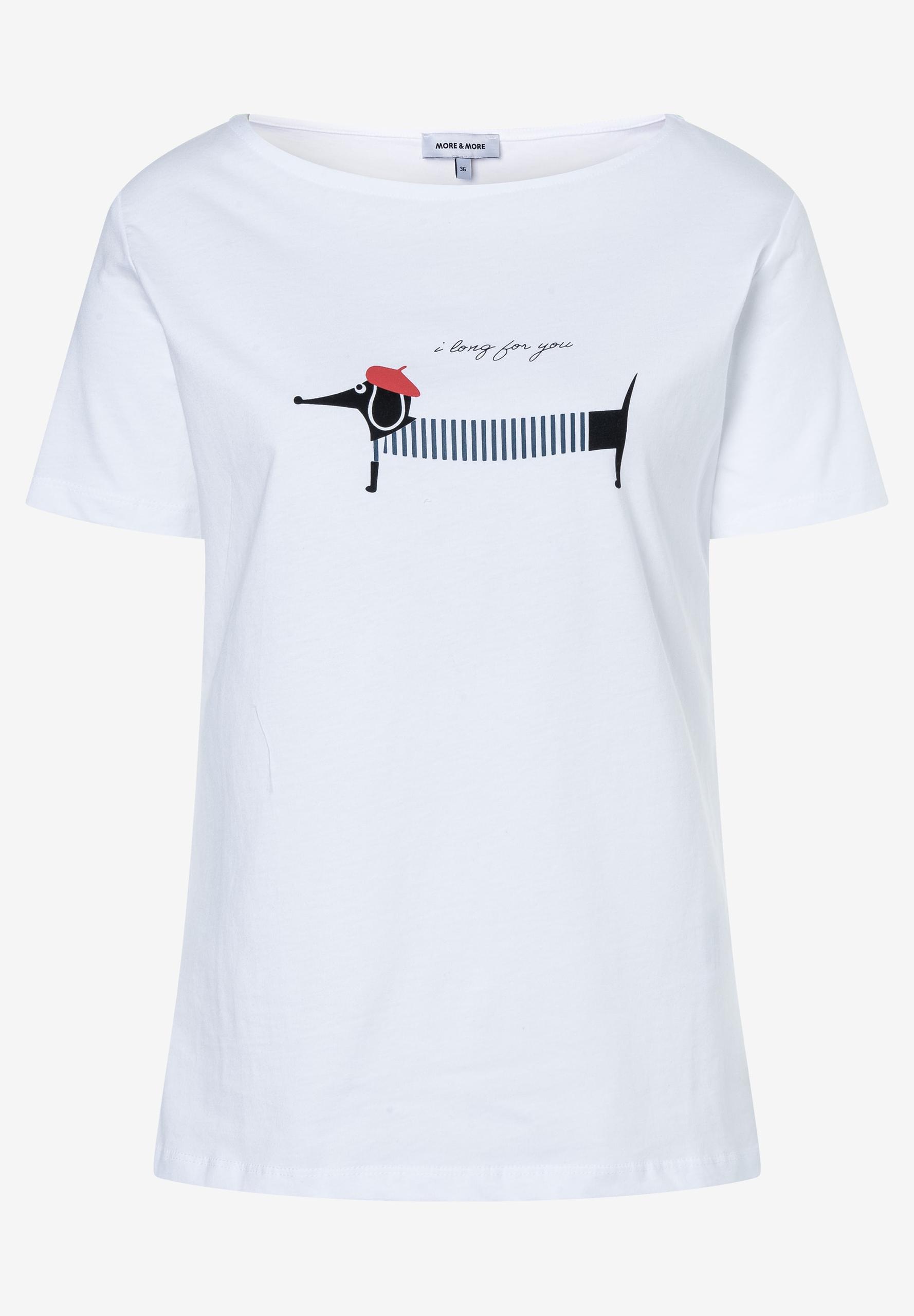 T-Shirt mit Dackelprint 40 - Weiß