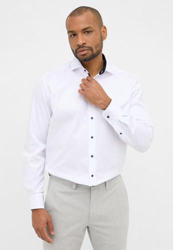 Cover Shirt Twill Langarm Weiß 40/Langarm - 65cm