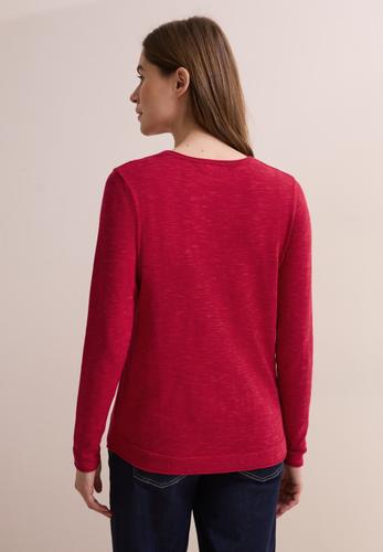 Strukturpullover L - Heather Granita Red Melange