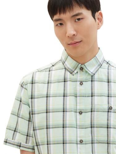 Kurzarmhemd mit Karomuster XL Regular Fit - Light Green Multicolor Check