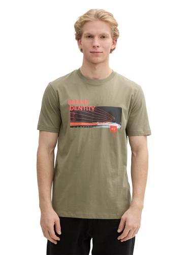T-Shirt mit Foto-Print M Regular Fit - Tree Moss Green