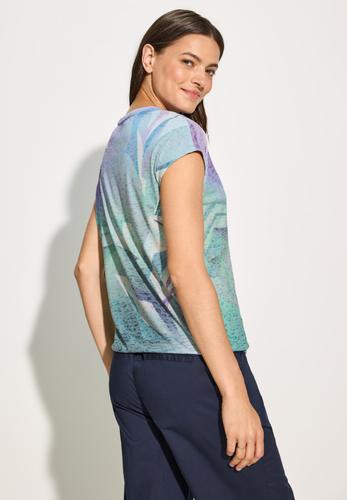 Burn-Out T-Shirt mit Print M - Fir Green