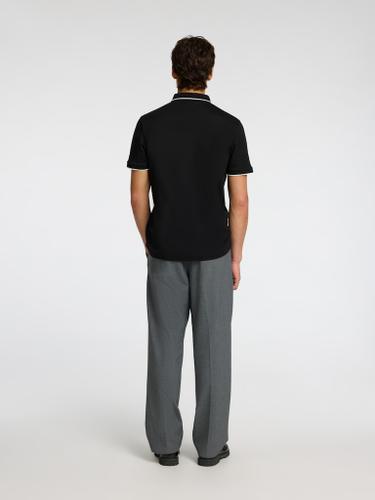 SLHFAVE SPORT ZIP SS POLO NOOS Schwarz S