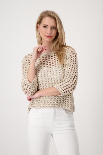 Netzpullover mit Lurex 36 - Camel