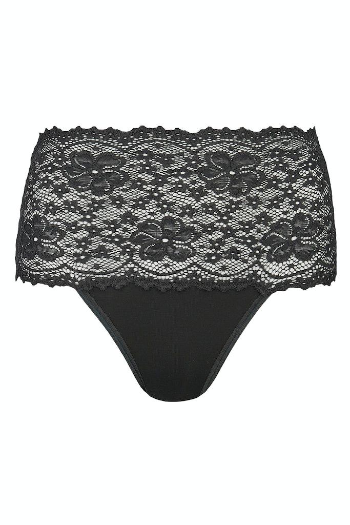 Taillenslip Millefleurs Schwarz 46