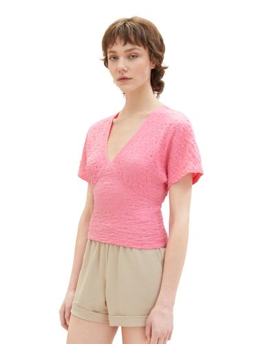 crinkle blouse t-shirt M Slim Fit - Fresh Pink