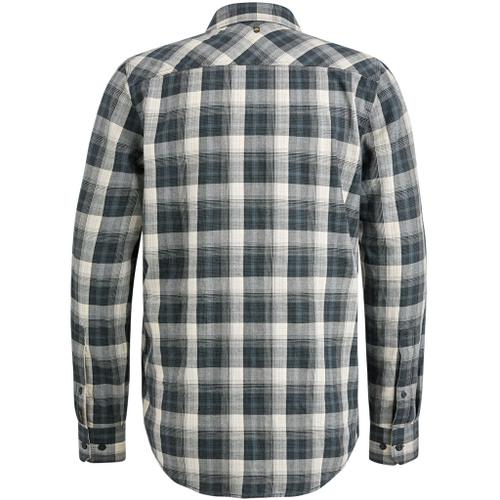 Long Sleeve Shirt Twill Yarndyed Check Grau XXL