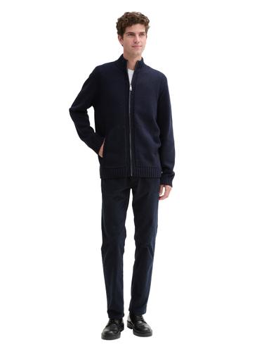 Strickjacke mit Reißverschluss XXXL Regular Fit - Knitted Navy Melange