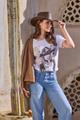 T-Shirt mit Cowgirl-Print 36 - Cream
