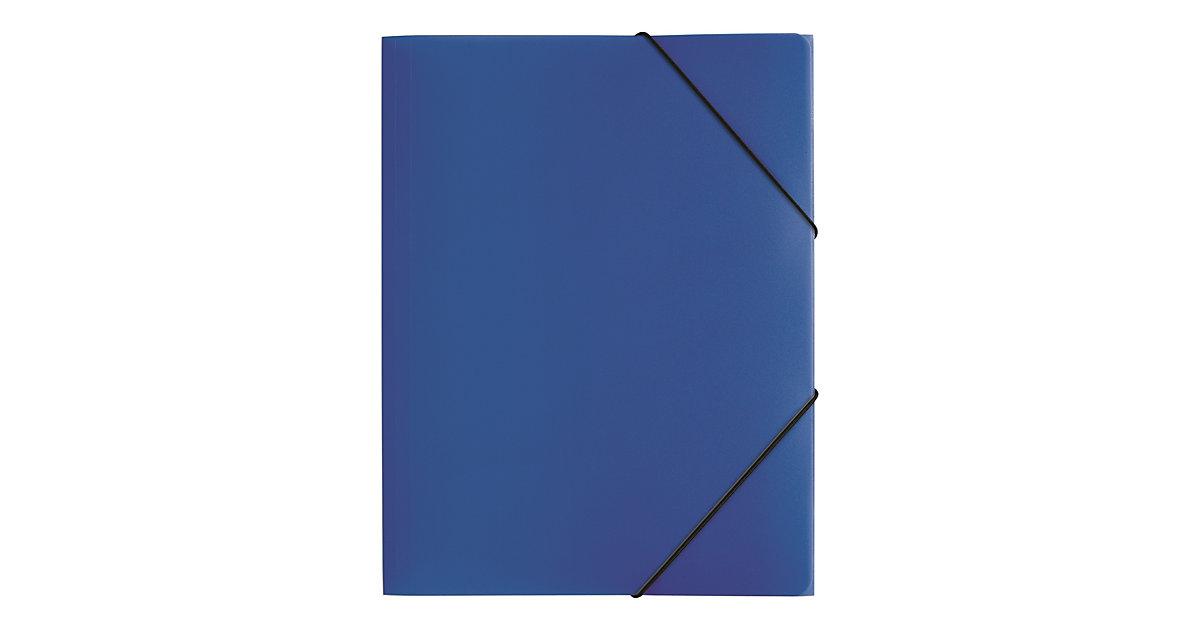 Gummizugmappe A4 PP 3 Einschlagklappen blau Ordner