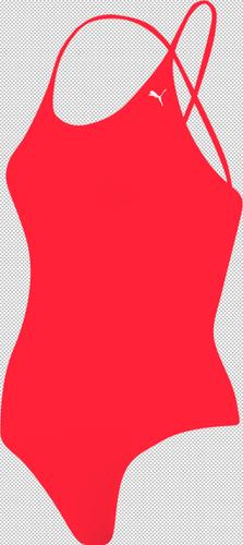PUMA Damen Badeanzug SWIM WOMEN V-NECK CROSSBACK SW S in Rot