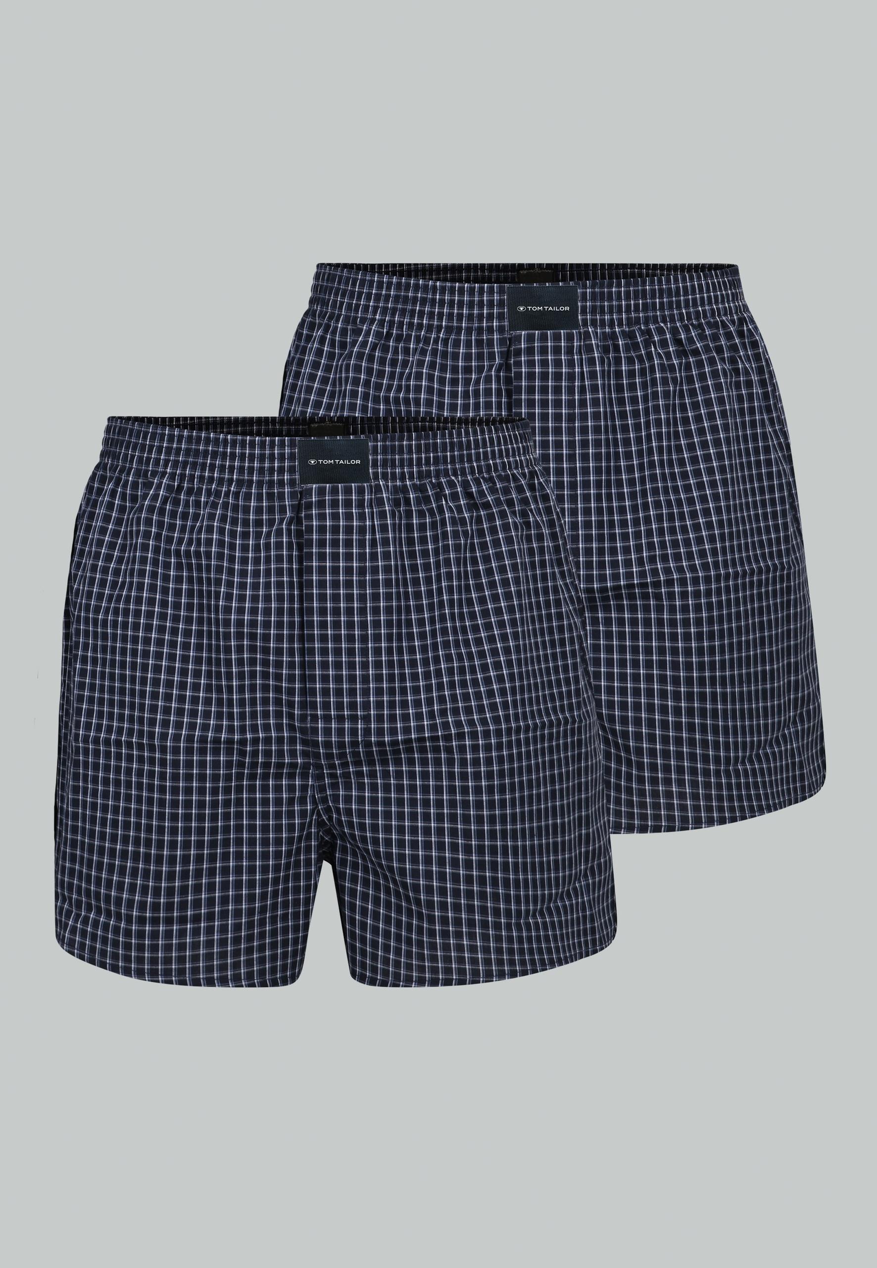 Web-Shorts 2er Pack L - Blau-dunkel-karo