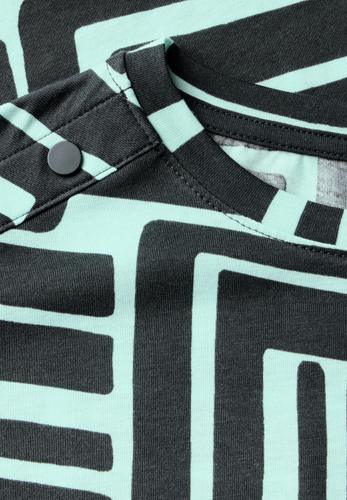 Print-Shirt mit Knopfdetail M - Slate Khaki