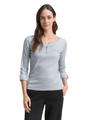 Langarmshirt mit Bio-Baumwolle XXL Regular Fit - Offwhite Navy Small Stripe