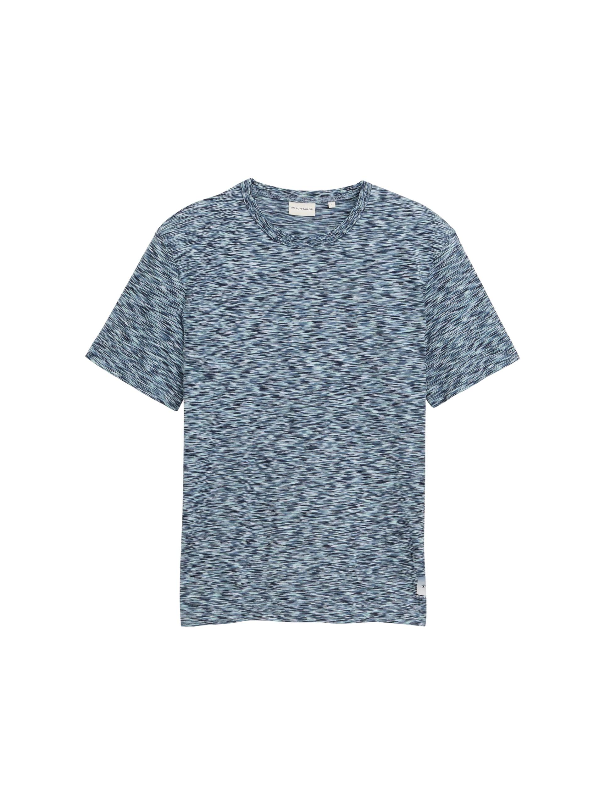 T-Shirt in Melange-Optik XL Regular Fit - Navy Mint Space Dye