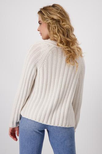 Stricküberwurf mit Rippstruktur 44 - Creamy Beige