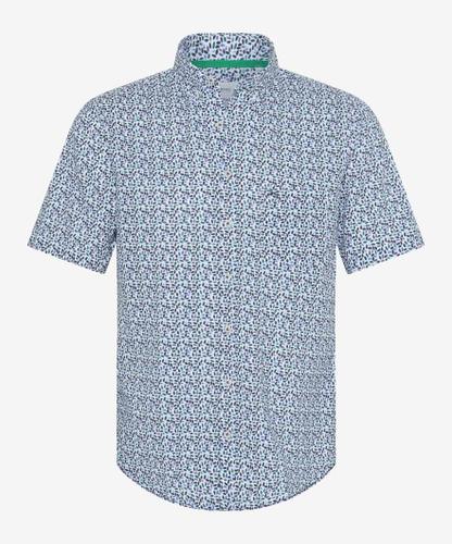 Style Dan L Herrenhemd, Halbarm, Button Down-Kragen, Durchgehende Knopfleiste, Modern Fit, Leicht taillierte Silhouette - Balance