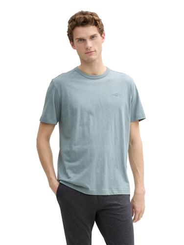 Basic T-Shirt aus Baumwolle XXL Regular Fit - Grey Mint