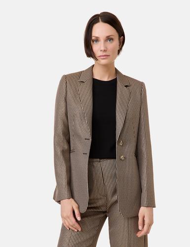 Taillierter Blazer 38 Tailliert - Schwarz Gemustert
