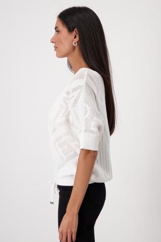 Ajour-Pullover mit Strickmuster 36 - Cream