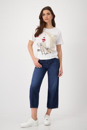 T-Shirt mit Segelboot-Zeichnung 36 - Cream