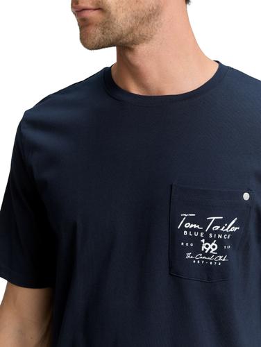 T-Shirt mit Brusttasche XL Regular Fit - Sky Captain Blue