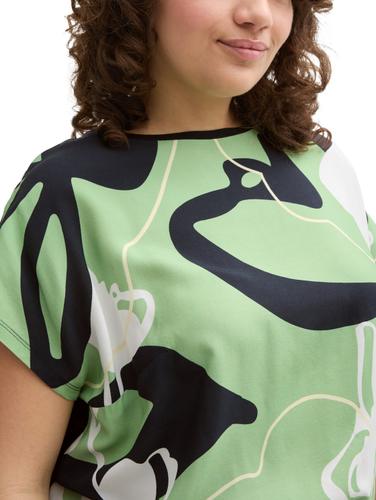 Plus Size - T-Shirt im Material-Mix 54 Regular Fit - True Green