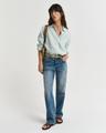 Relaxed Fit Leinen Bluse 38 - Faded Mint