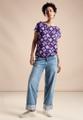 Print Materialmix T-Shirt Violett 42