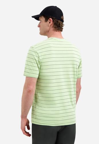 T-Shirt Crewneck Pin Stripe Garment Dyed M Regular Fit - Green