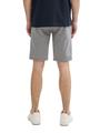 Stretch Slim Chino Shorts mit Gürtel 33 Slim Fit - White Navy Zig Zag Structure