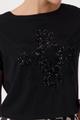 T-Shirt mit Pailletten 38 - Schwarz