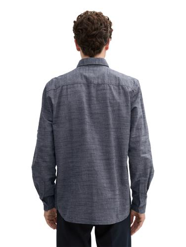 Regular Fit Hemd mit Turn-up-Funktion XXL Regular Fit - Navy White Fil A Fil Dobby